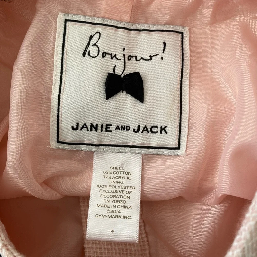 JANIE AND JACKIE Pink Parisian Bow Boucle Jacket